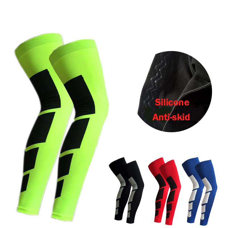 1PCS Pro Sports Silicone Antiskid Long Knee Support Brace Pad Protector Basketball Leg Sleeve Kneepad 5 Colors - NOVA ARC MARKETPLACE