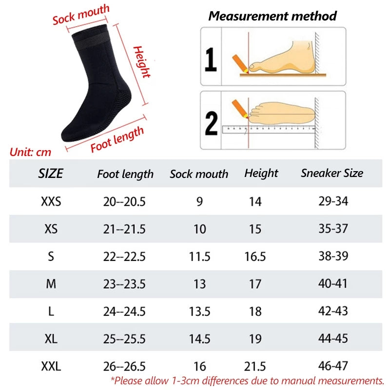 3MM Diving Socks Warm And Waterproof Deep Diving Snorkeling Socks - NOVA ARC MARKETPLACE