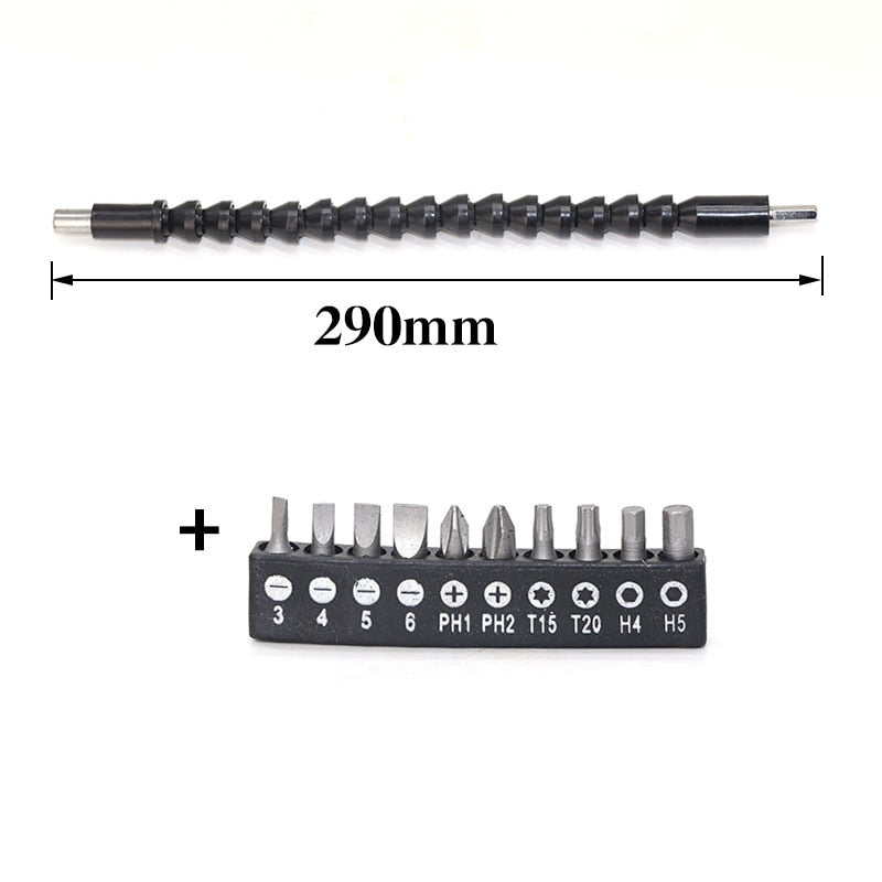 290mm Flexible Shaft Tool Electronics Drill Screwdriver Bit Holder Connect Link Multitul Hex Shank Extension Snake Bit - NOVA ARC MARKETPLACE