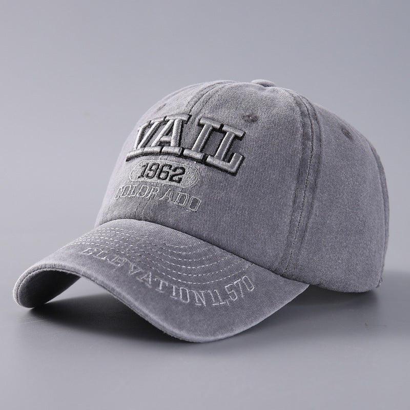 Letter Baseball Cap Cotton Denim Curved Brim Peaked - NOVA ARC MARKETPLACE