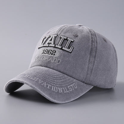 Letter Baseball Cap Cotton Denim Curved Brim Peaked - NOVA ARC MARKETPLACE