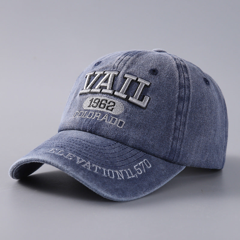 Letter Baseball Cap Cotton Denim Curved Brim Peaked - NOVA ARC MARKETPLACE