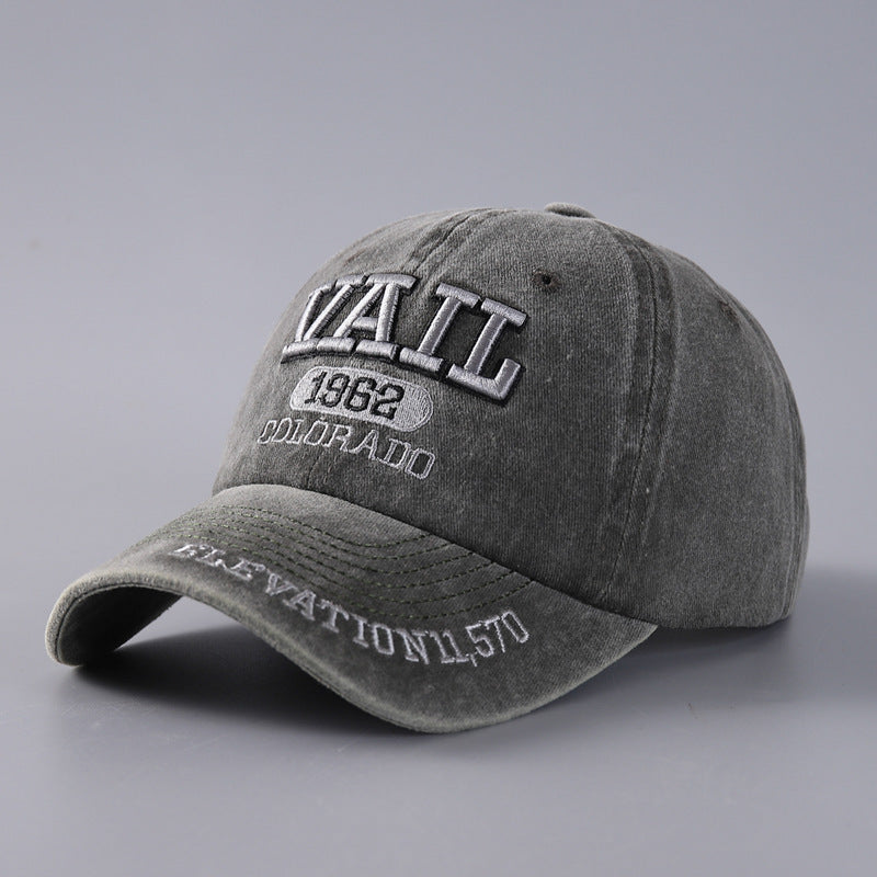 Letter Baseball Cap Cotton Denim Curved Brim Peaked - NOVA ARC MARKETPLACE