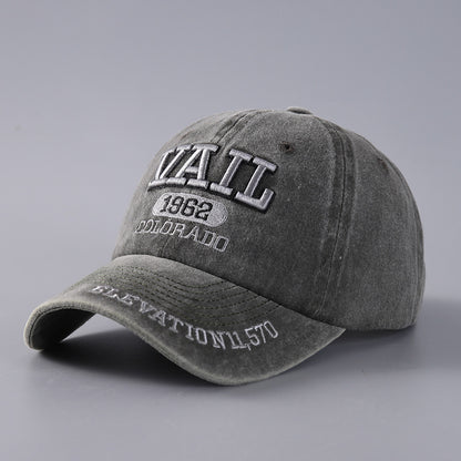 Letter Baseball Cap Cotton Denim Curved Brim Peaked - NOVA ARC MARKETPLACE