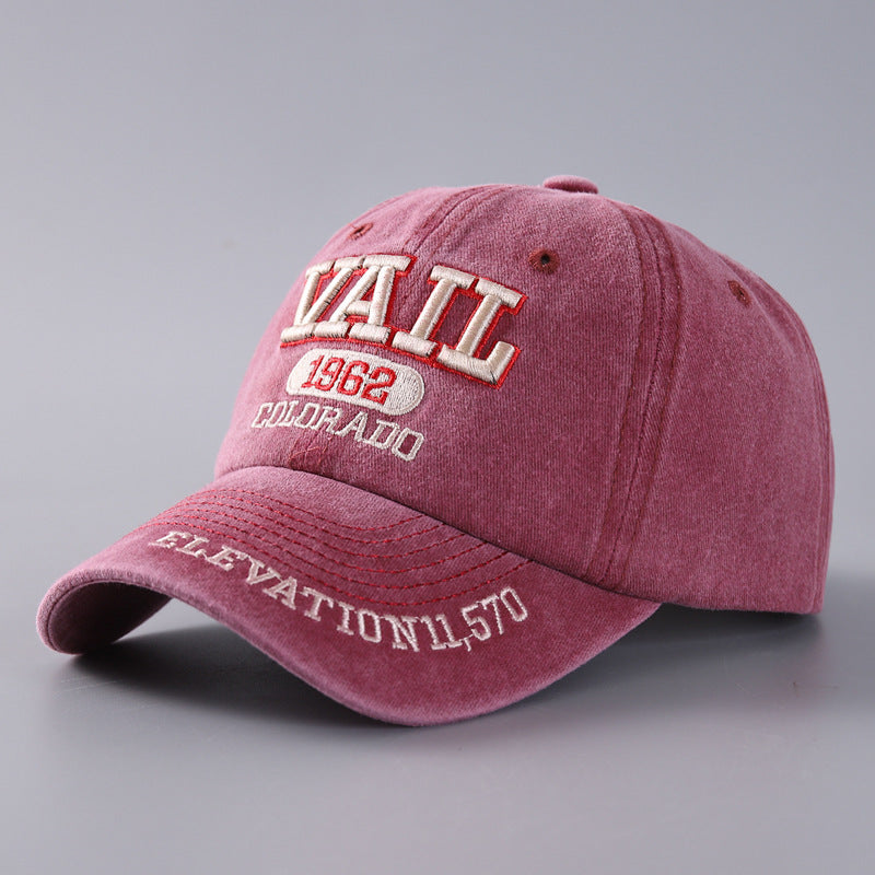 Letter Baseball Cap Cotton Denim Curved Brim Peaked - NOVA ARC MARKETPLACE