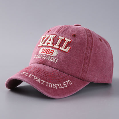 Letter Baseball Cap Cotton Denim Curved Brim Peaked - NOVA ARC MARKETPLACE