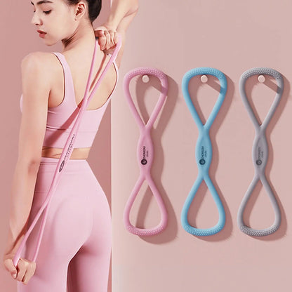 Yoga Gym Fitness 8 Shaped Resistance Band for Muscle Ligament Stretch Building Exercising Trainer Physical Stretching Exercises - NOVA ARC MARKETPLACE