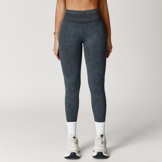 Seamless Stone Washed Yoga Pants High Waist Hip Lift Tight Trousers - NOVA ARC MARKETPLACE