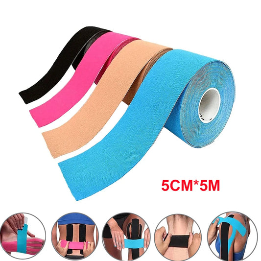 5cm*5m Sport Kinesiology Tape Athletic Elastic Kneepad Muscle Pain Relief Knee Taping Fitness Running Tennis Swimming Football - NOVA ARC MARKETPLACE