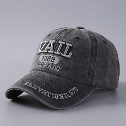 Letter Baseball Cap Cotton Denim Curved Brim Peaked - NOVA ARC MARKETPLACE