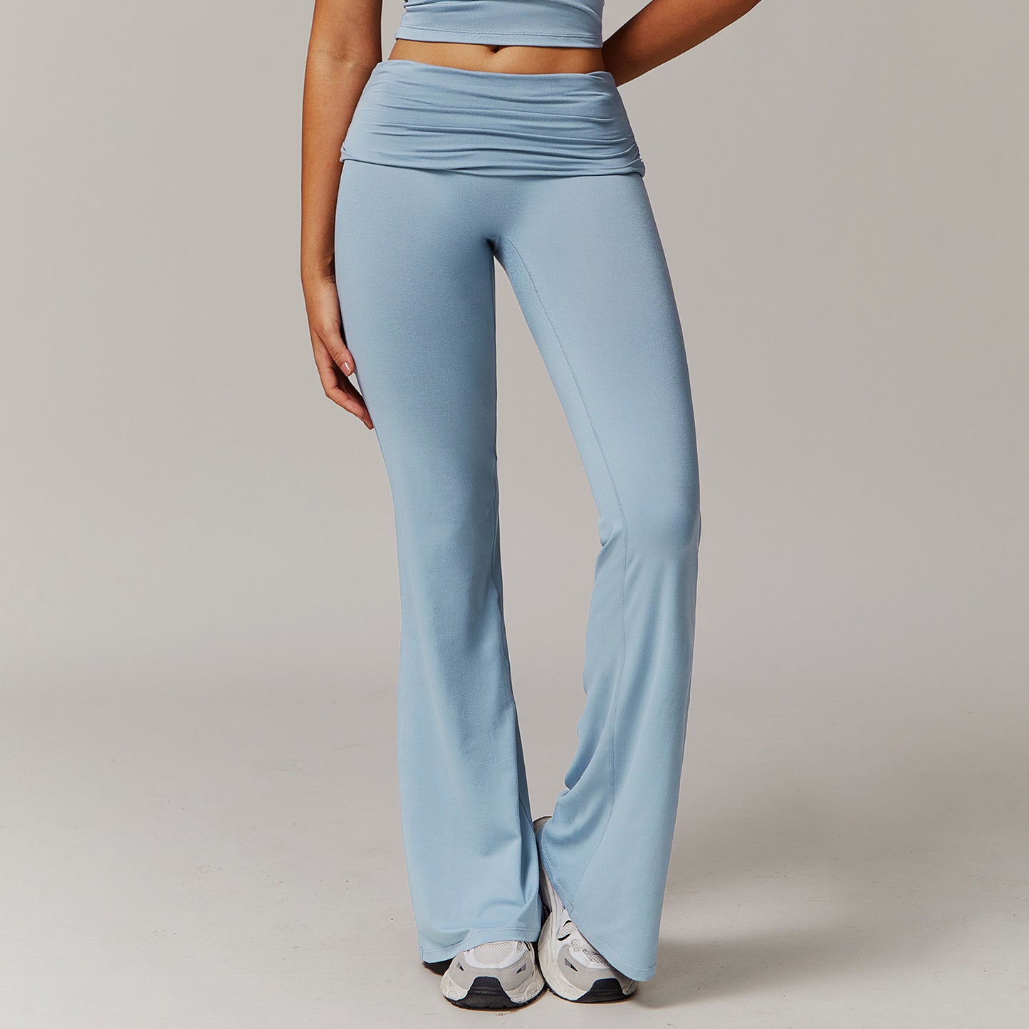 Wool Pleated Yoga Fold High Waist Running Sports Skinny Versatile Bell-bottom Pants Women - NOVA ARC MARKETPLACE