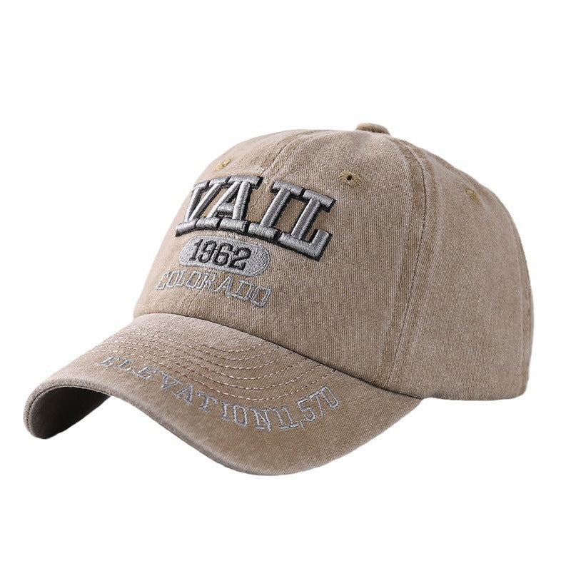 Letter Baseball Cap Cotton Denim Curved Brim Peaked - NOVA ARC MARKETPLACE