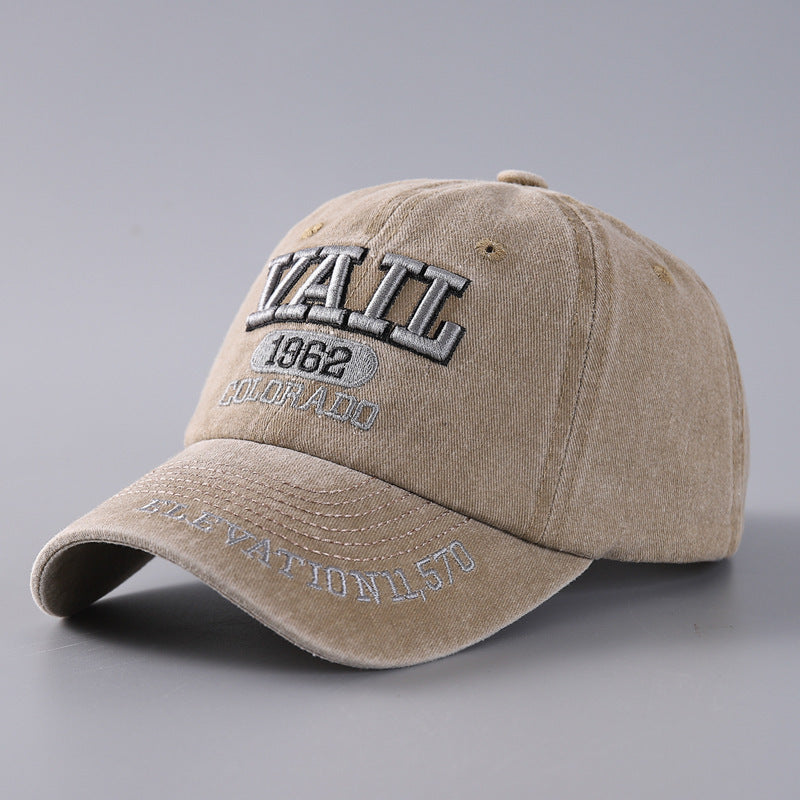 Letter Baseball Cap Cotton Denim Curved Brim Peaked - NOVA ARC MARKETPLACE